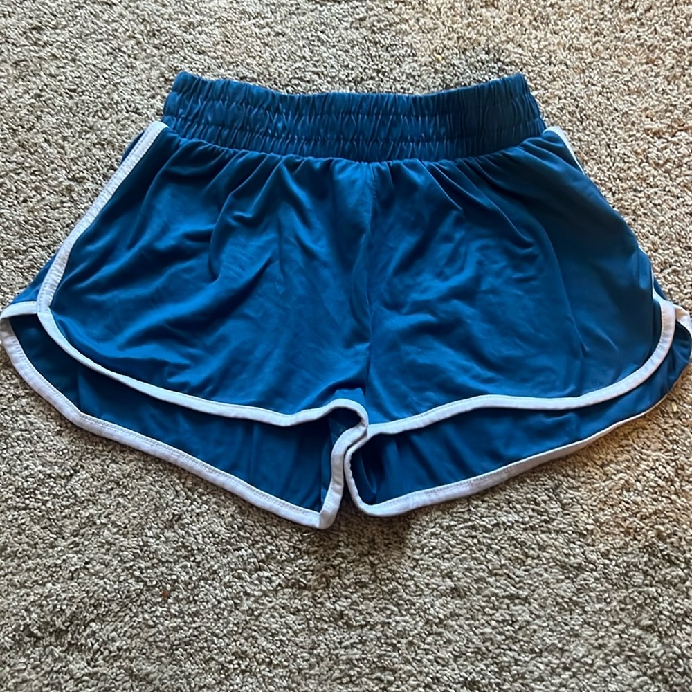 S blue girls gym shorts